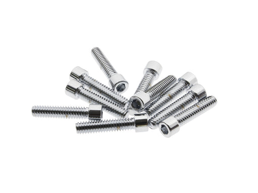 1/4-20 x 1-1/8in. UNC Polished Socket Head Allen Bolts - Chrome. Pack 10.