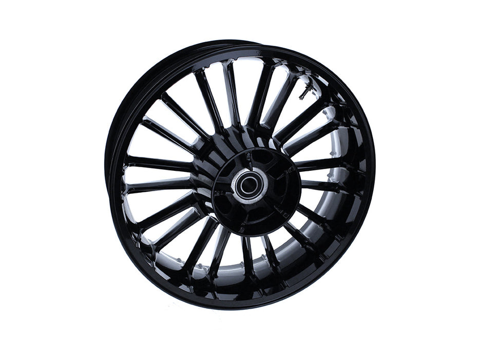 18in. x 5.50in. wide Atlantic 3D Wheel with Rear Hub - Black Cut. Fits Touring 2009up with ABS