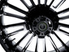 18in. x 5.50in. wide Atlantic 3D Wheel with Rear Hub - Black Cut. Fits Touring 2009up with ABS