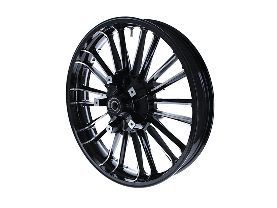21in. x 3.50in. wide Atlantic 3D Wheel with Front Hub - Black Cut. Fits Touring 2008up with ABS