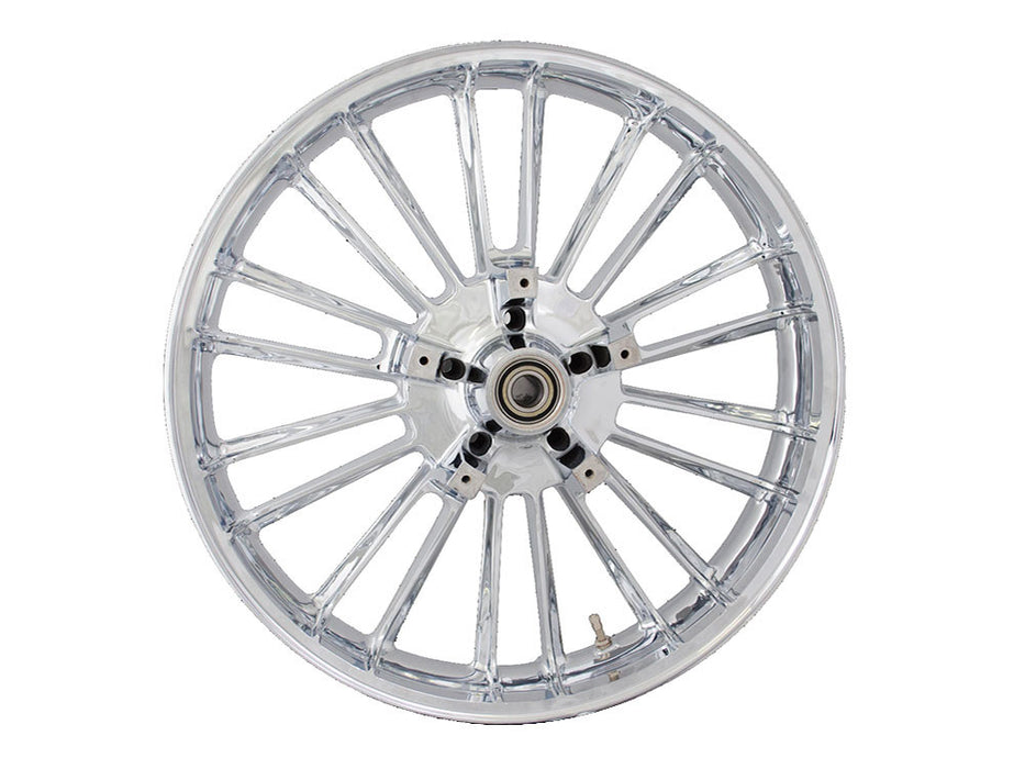 21in. x 3.50in. wide Atlantic 3D Wheel with Front Hub - Chrome. Fits Touring 2008up with ABS