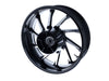 18in. x 5.50in. wide Hurricane 3D Wheel with Rear Hub - Black Cut. Fits Touring 2009up with ABS
