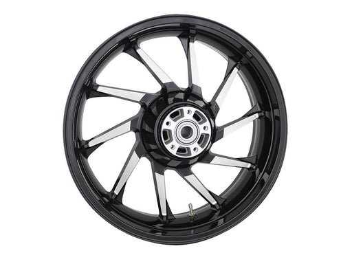 18in. x 5.50in. wide Hurricane 3D Wheel with Rear Hub - Black Cut. Fits Touring 2009up with ABS