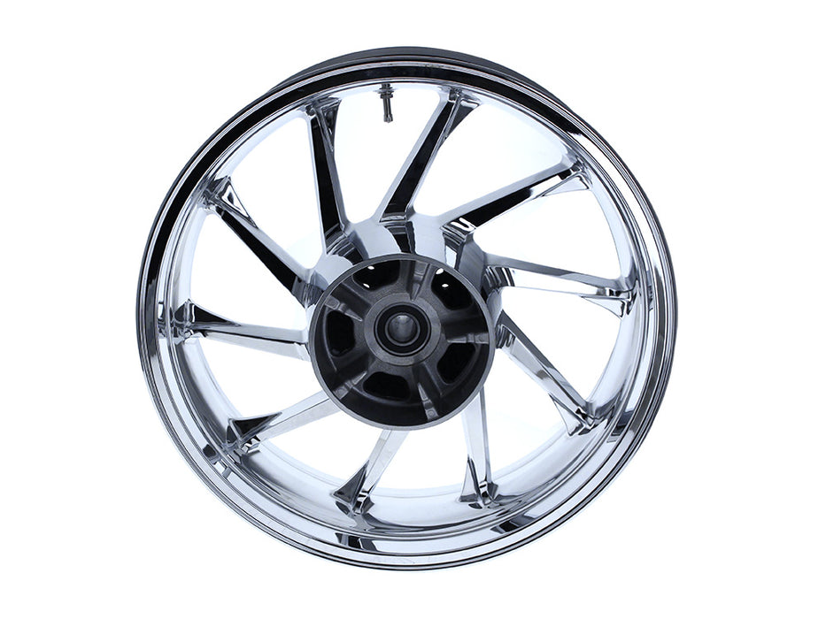 18in. x 5.50in. wide Hurricane 3D Wheel with Rear Hub - Chrome. Fits Touring 2009up with ABS