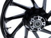 18in. x 5.50in. wide Hurricane 3D Wheel with Rear Hub - Gloss Black. Fits Touring 2009up with ABS
