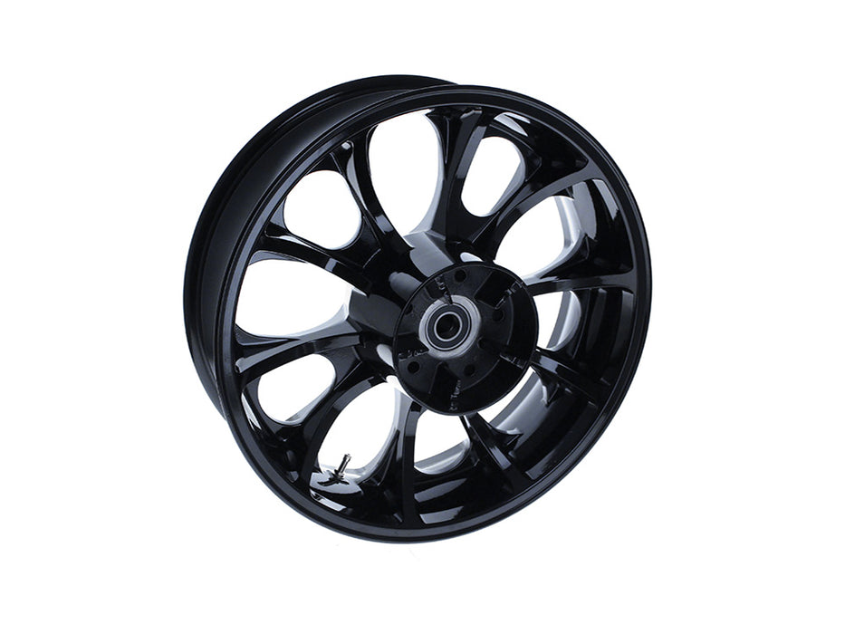 18in. x 5.50in. wide Largo 3D Wheel with Rear Hub - Gloss Black. Fits Touring 2009up with ABS