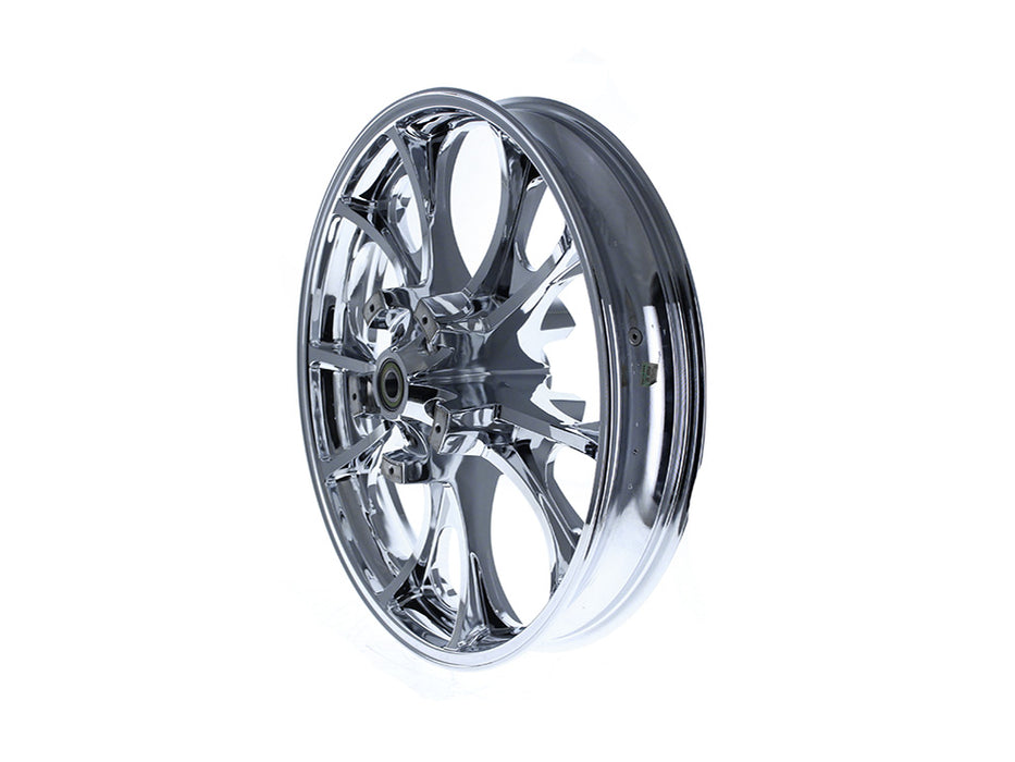 21in. x 3.50in. wide Largo 3D Wheel with Front Hub - Chrome. Fits Touring 2008up with ABS