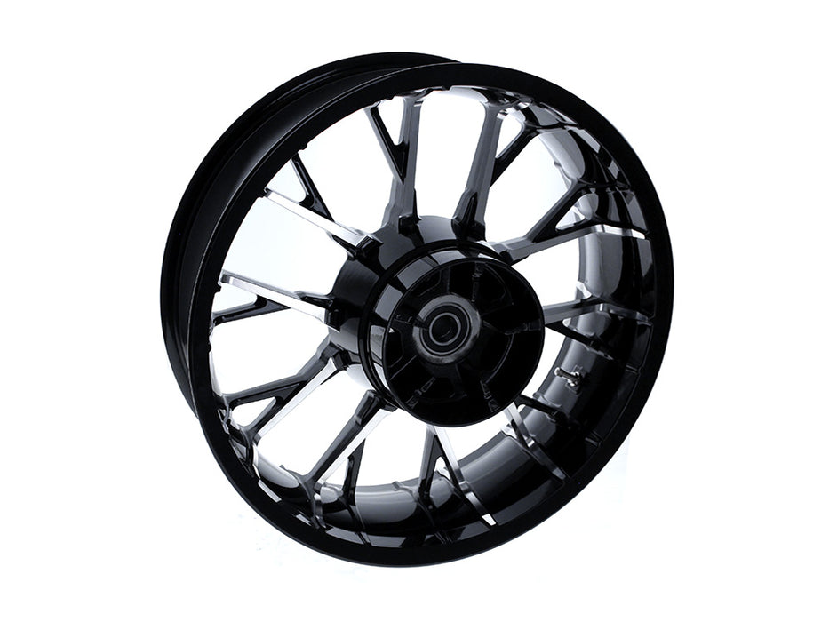 18in. x 5.50in. wide Marlin 3D Wheel with Rear Hub - Black Cut. Fits Touring 2009up with ABS