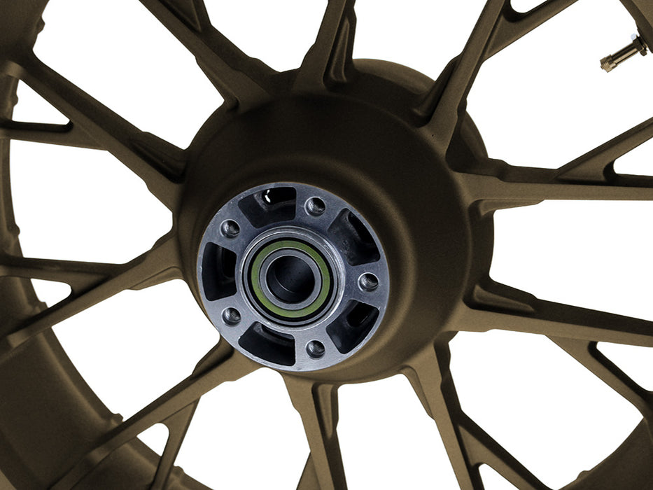 18in. x 5.50in. wide Marlin 3D Wheel with Rear Hub - Bronze. Fits Touring 2009up with ABS