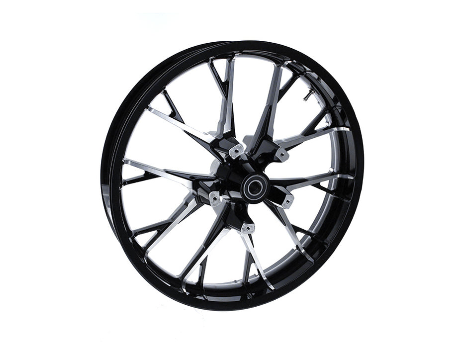 21in. x 3.50in. wide Marlin 3D Wheel with Front Hub - Black Cut. Fits Touring 2008up with ABS