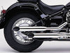 Exhaust with Slash Cut Mufflers - Chrome. Fits Yamaha V-Star XVS650 1998-2019