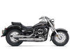 Exhaust with Slash Cut Mufflers - Chrome. Fits Yamaha V-Star XVS650 1998-2019