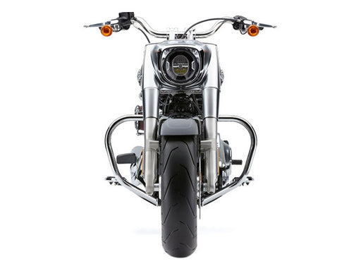 Engine Guard Freeway Bar - Chrome. Fits Softail Slim, Fat Bob, Deluxe, Sport Glide, Fat Boy, Heritage & Breakout 2018up.