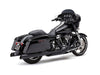 True Dual Right Side Tuck & Under Headers - Black. Fits Touring 2017up.