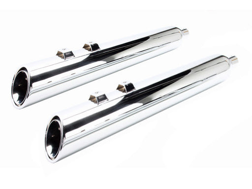 4in. 909 Uppercut Slip-On Mufflers - Chrome. Fits Touring 2017up.
