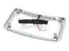 Curved Number Plate Frame with Number Plate Light Only - Chrome.