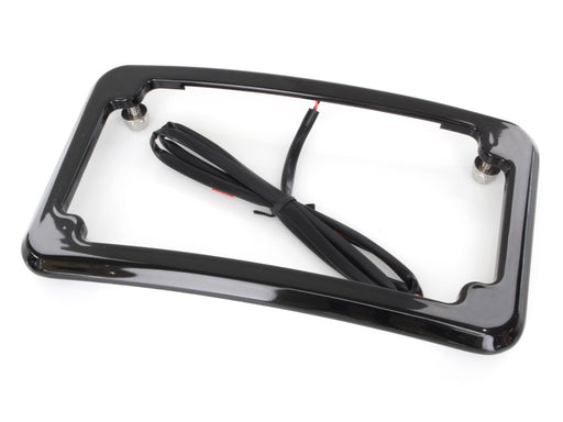 Curved Number Plate Frame with Number Plate Light Only - Black.