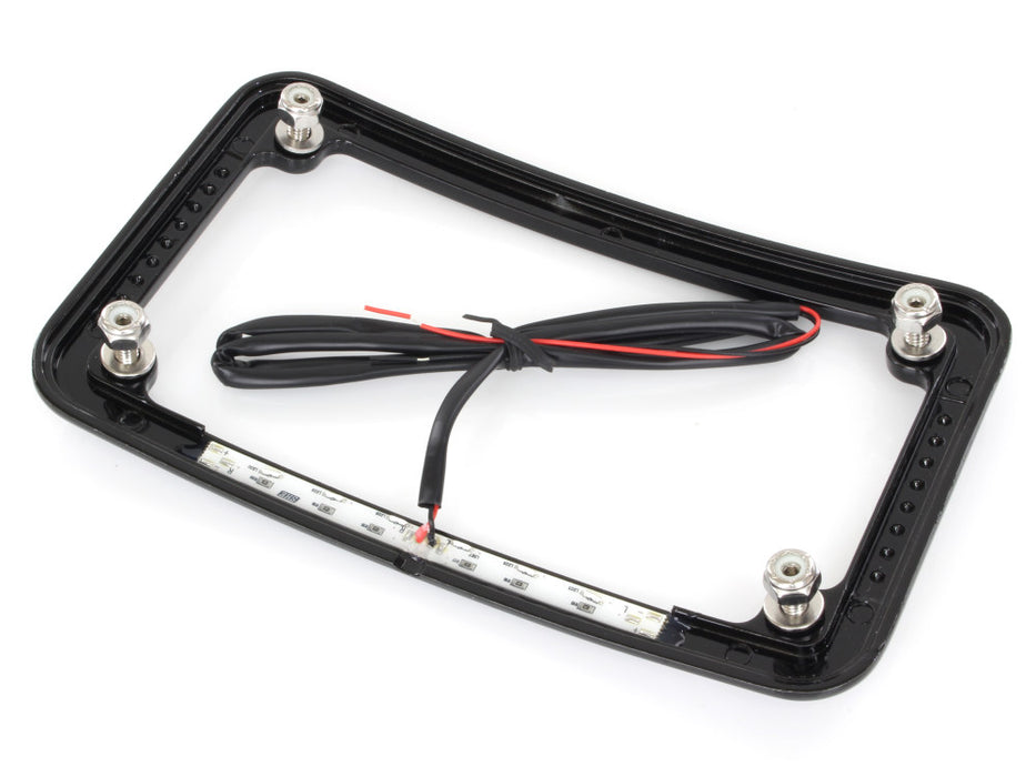 Curved Number Plate Frame with Number Plate Light Only - Black.