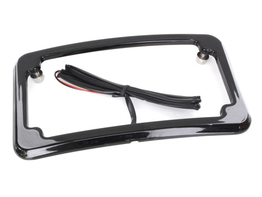Curved Number Plate Frame with Number Plate Light Only - Black.