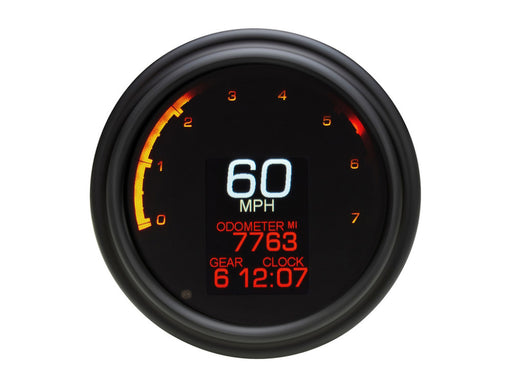 4-1/2in. Tank Mount KPH Speedometer with Tachometer - Black. Fits Softail 2004-2010 & Dyna Wide Glide 2004-2008.