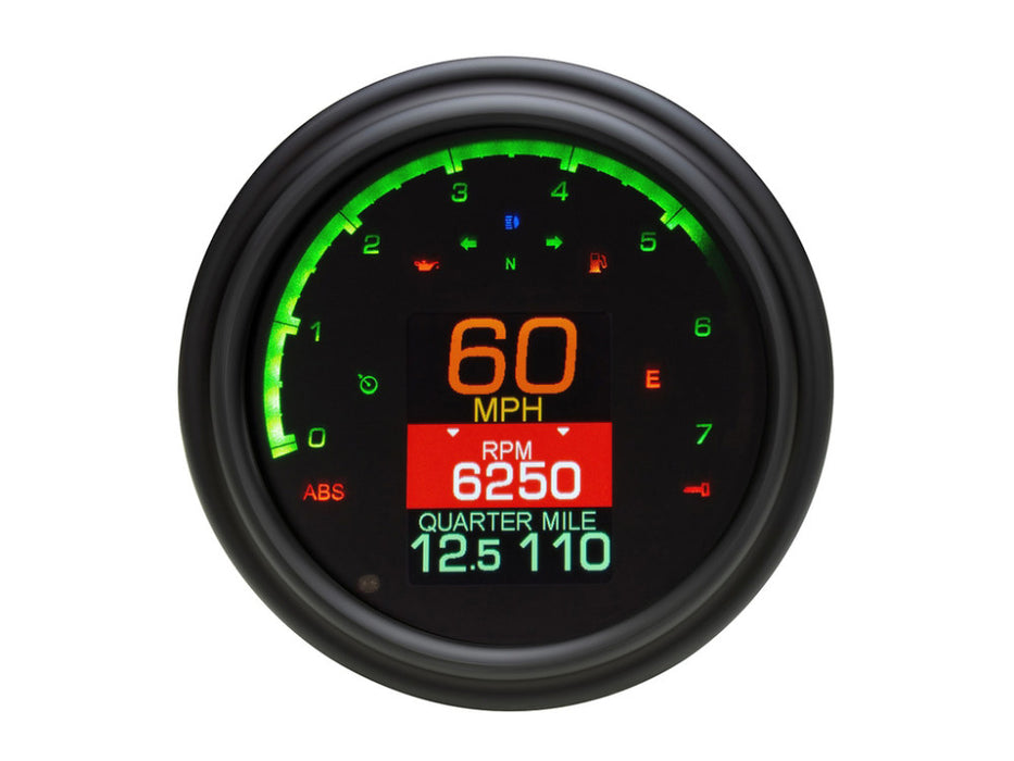 4-1/2in. Tank Mount KPH Speedometer with Tachometer - Black. Fits Softail 2011up, Road King 2014up & Dyna Switchback, Custom & Fat Bob 2012-2017.
