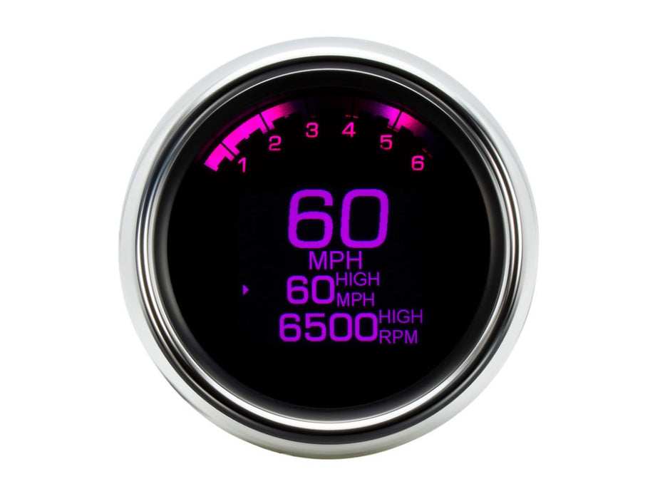 3-3/8in. Round KPH Speedometer with Tachometer - Chrome. Fits Dyna & Sportster 1994-2003.