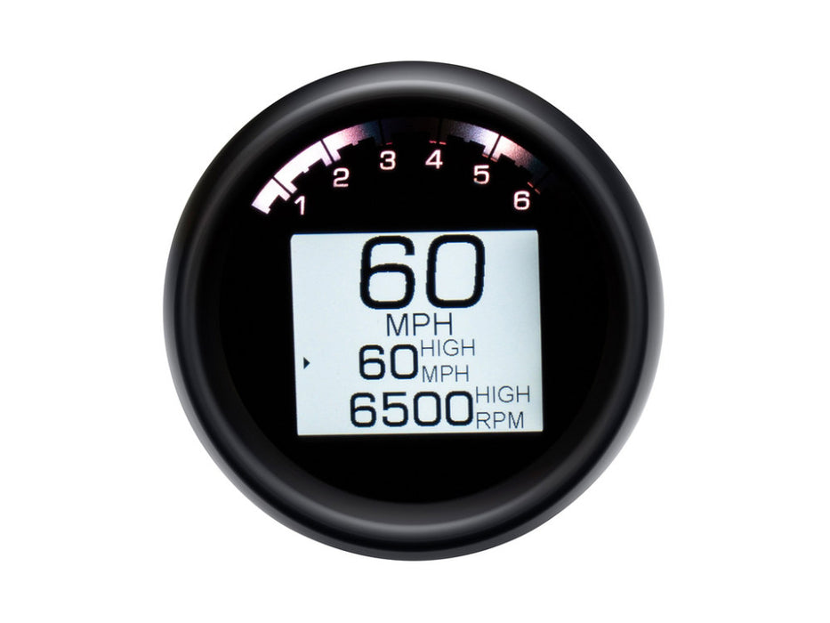 3-3/8in. Round KPH Speedometer with Tachometer - Black. Fits Dyna & Sportster 1994-2003.
