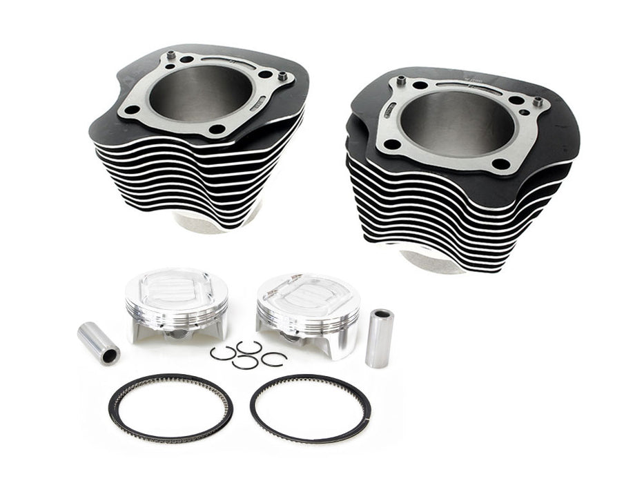 128ci Big Bore Kit with Highlighted Fins - Black. Includes CP Carrillo 11.0:1 Compression Piston Kit. Fits Milwaukee-Eight 2017up 114ci or 117ci Engine
