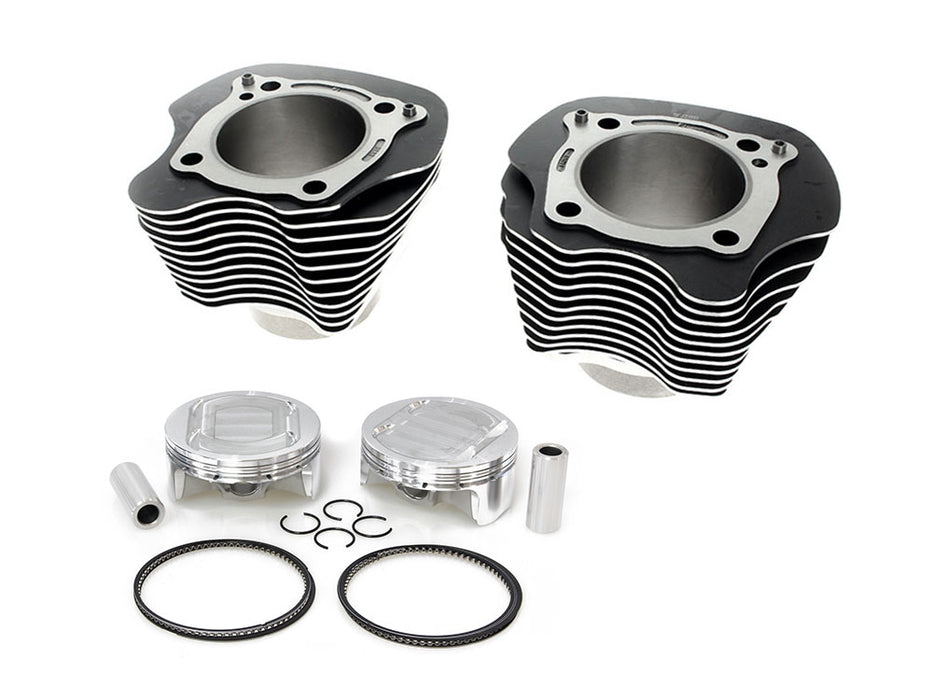 128ci Big Bore Kit with Highlighted Fins - Black. Includes CP Carrillo 11.5:1 Compression Piston Kit. Fits Milwaukee-Eight 2017up 114ci or 117ci Engine
