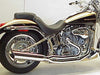 Boarzilla 2-into-1 Exhaust - Chrome. Fits Softail 1986-2017.