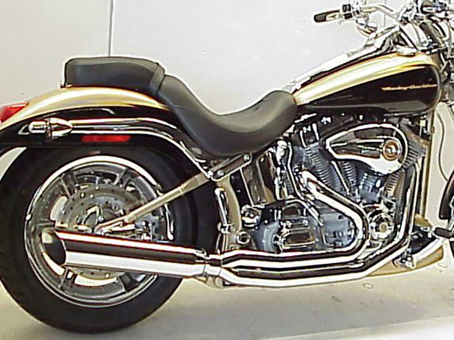 Boarzilla 2-into-1 Exhaust - Chrome. Fits Softail 1986-2017.