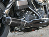 Bob Cat 2-into-1 Exhaust - Black with Black Satin Sleeve Muffler. Fits Softail 1986-2017 & Rocker 2008-2011.