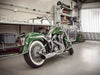 Fat Cat 2-into-1 Exhaust with Straight Muffler - Chrome. Fits Softail 1986-2017.