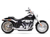 Bob Cat 2-into-1 Exhaust - Chrome with Carbon Fibre Sleeve Muffler. Fits Breakout & Fat Boy 2018up & FXDR 2019up.