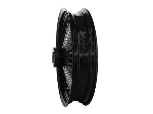 18in. x 3.5in. Mammoth Fat Spoke Rear Wheel - Gloss Black & Chrome. Fits Softail 2011up.