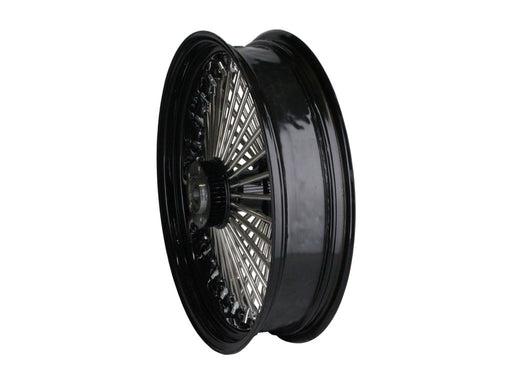 18in. x 4.25in. Mammoth Fat Spoke Rear Wheel - Gloss Black & Chrome. Fits Dyna 2012-2017 & Sportster 2014-2021.