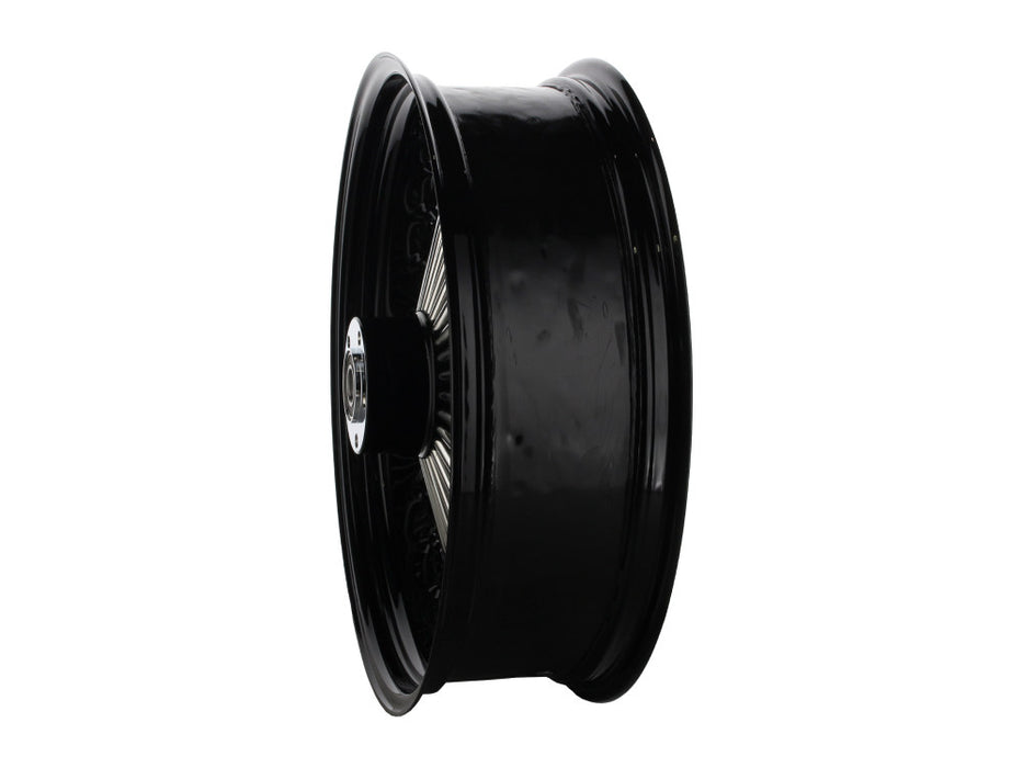 18in. x 5.5in. Mammoth Fat Spoke Rear Wheel - Gloss Black & Chrome. Fits Softail 2008up.