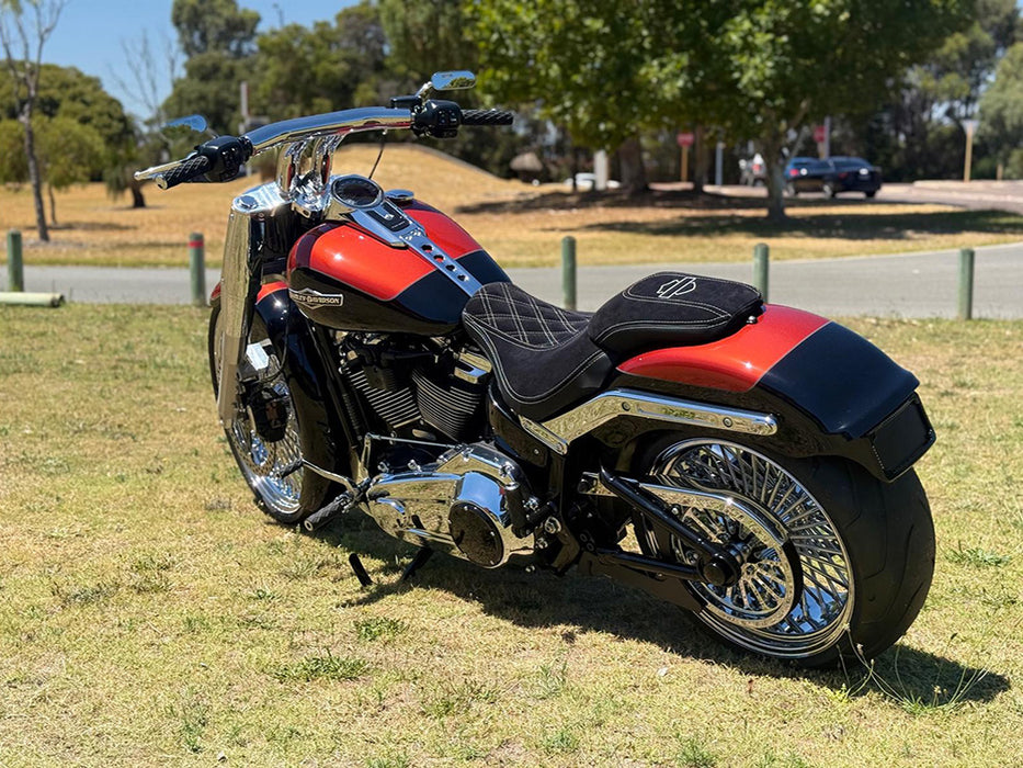 18in. x 8.5in. Mammoth Fat Spoke Rear Wheel - Chrome. Fits Breakout, Fat Boy & FXDR 2018up Models with ABS.