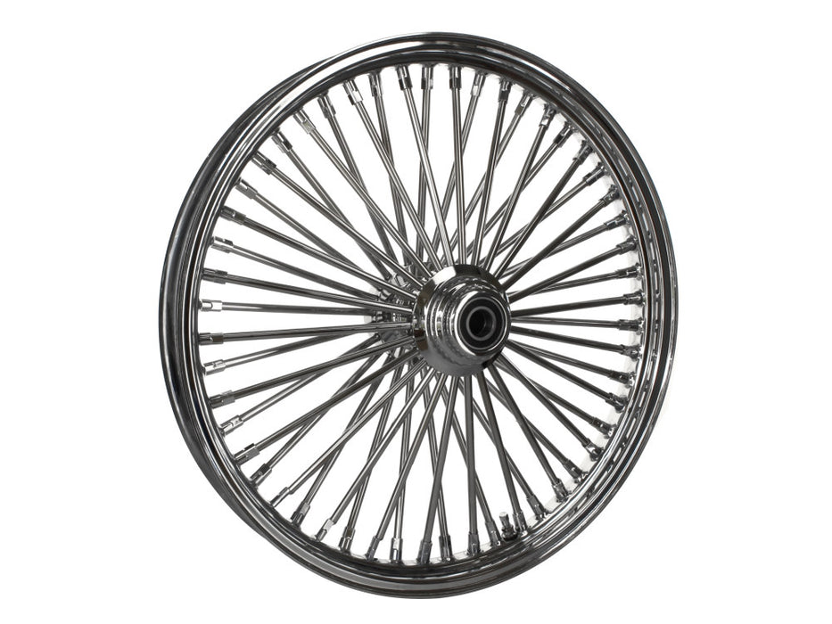 21in. x 2.15in. Mammoth Fat Spoke Front Wheel - Chrome. Fits FX Softail 2000-2006 & Dyna Wide Glide 2000-2005.