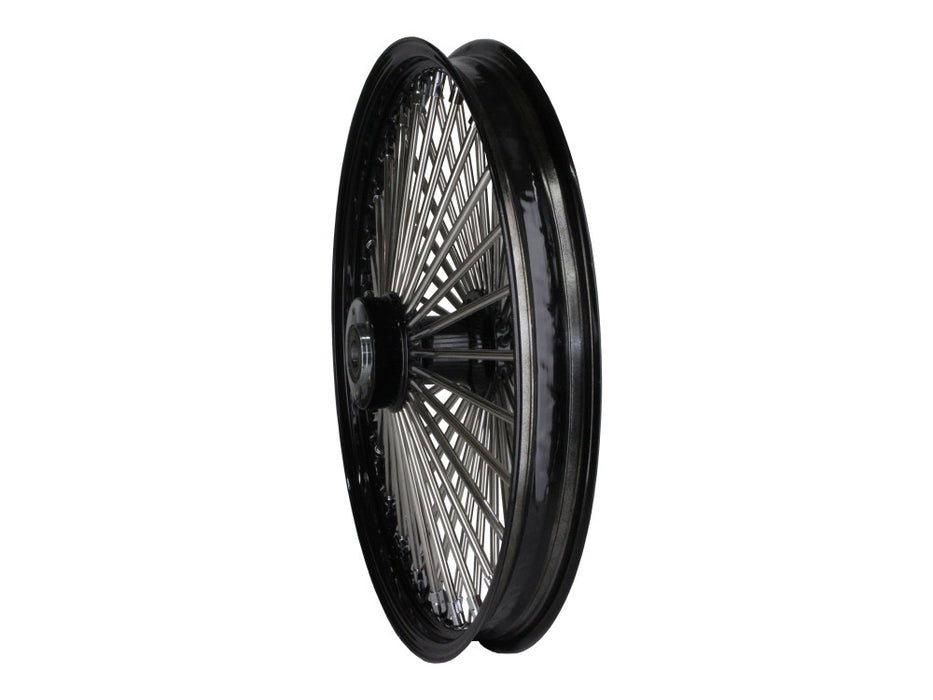 21in. x 2.15in. Mammoth Fat Spoke Front Wheel - Gloss Black & Chrome. Fits FX Softail 2011-2015.
