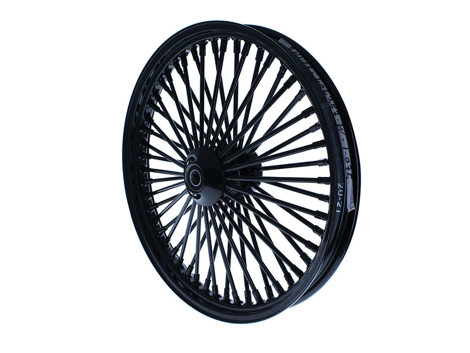 21in. x 2.15in. Mammoth Fat Spoke Front Wheel - Gloss Black. Fits Mid Glide Dyna 2012-2017 & FX Softail 2018up.
