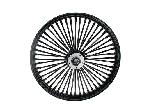 21in. x 2.15in. Mammoth Fat Spoke Front Wheel - Gloss Black. Fits Dual Disc Mid Glide Dyna Low Rider 2014-2017