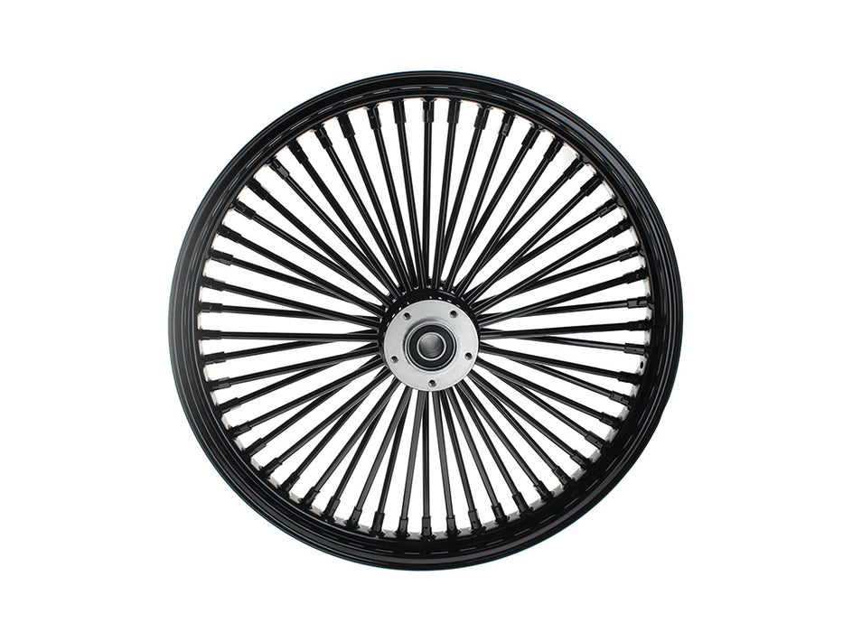 21in. x 2.15in. Mammoth Fat Spoke Front Wheel - Gloss Black. Fits Dual Disc Mid Glide Dyna Low Rider 2014-2017