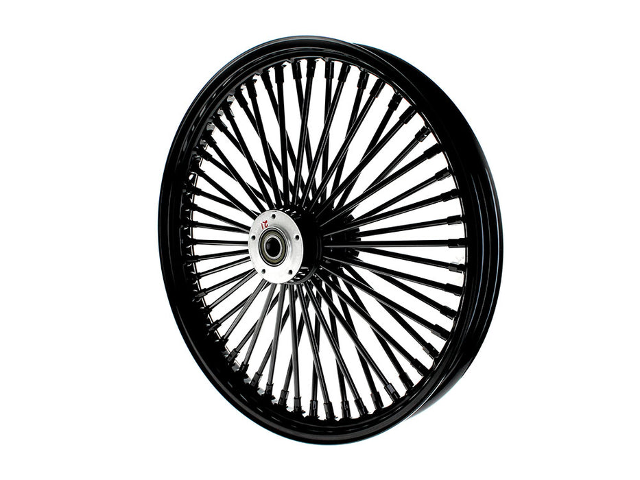 21in. x 2.15in. Mammoth Fat Spoke Front Wheel - Gloss Black. Fits Dual Disc Mid Glide Dyna Low Rider 2014-2017