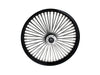 21in. x 2.15in. Mammoth Fat Spoke Front Wheel - Gloss Black & Chrome. Fits Dual Disc Mid Glide Dyna Low Rider 2014-2017