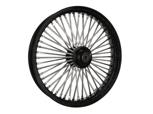 21in. x 3.5in. Mammoth Fat Spoke Front Wheel - Gloss Black & Chrome. Fits Softail Breakout 2013up.