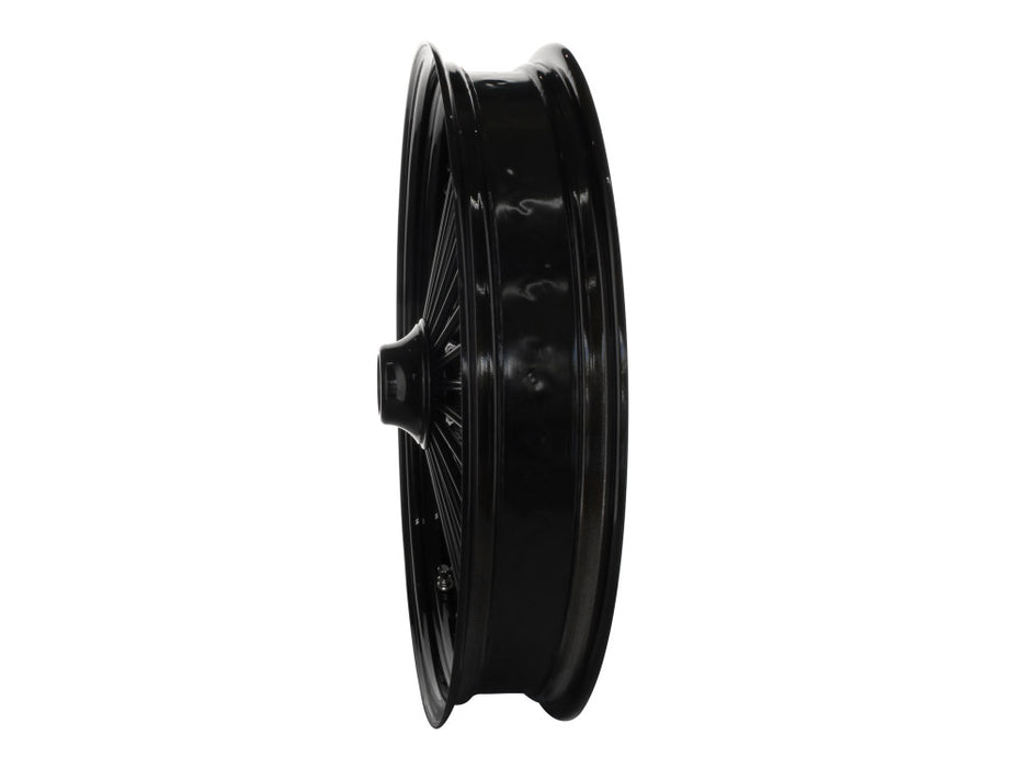 21in. x 3.5in. Mammoth Fat Spoke Front Wheel - Gloss Black. Fits Softail Heritage 2011up, Deluxe 2011-2020, Slim 2012-2021 & Fatboy 2011-2017