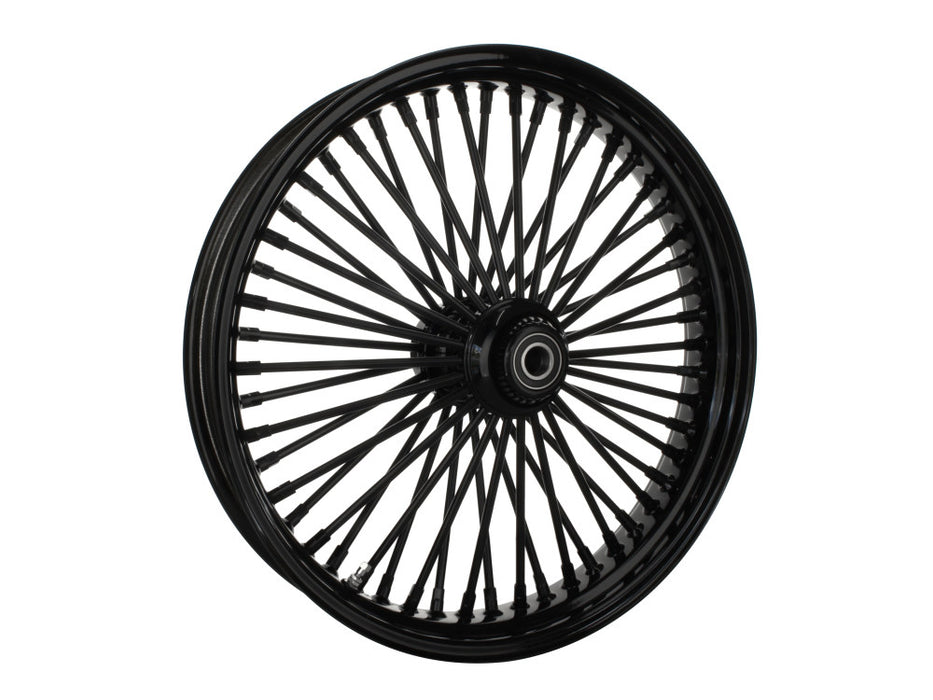 21in. x 3.5in. Mammoth Fat Spoke Front Wheel - Gloss Black. Fits Softail Heritage 2011up, Deluxe 2011-2020, Slim 2012-2021 & Fatboy 2011-2017
