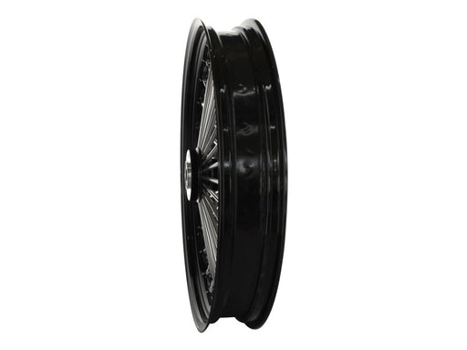 23in. x 3.5in. Mammoth Fat Spoke Front Wheel - Gloss Black & Chrome. Fits Mid Glide Dyna 2012-2017 & FX Softail 2018up.