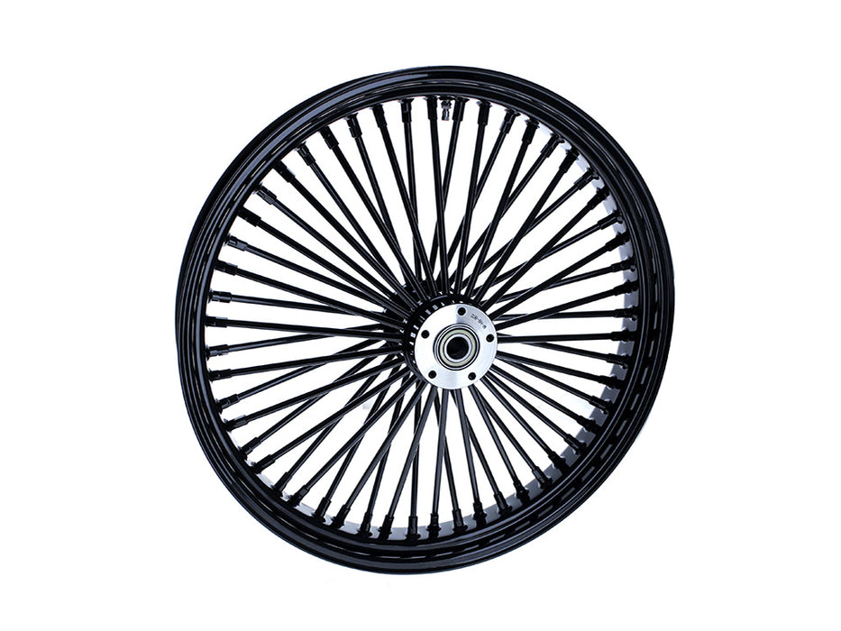23in. x 3.5in. Mammoth Fat Spoke Front Wheel - Gloss Black. Fits FX Softail 2011-2015.